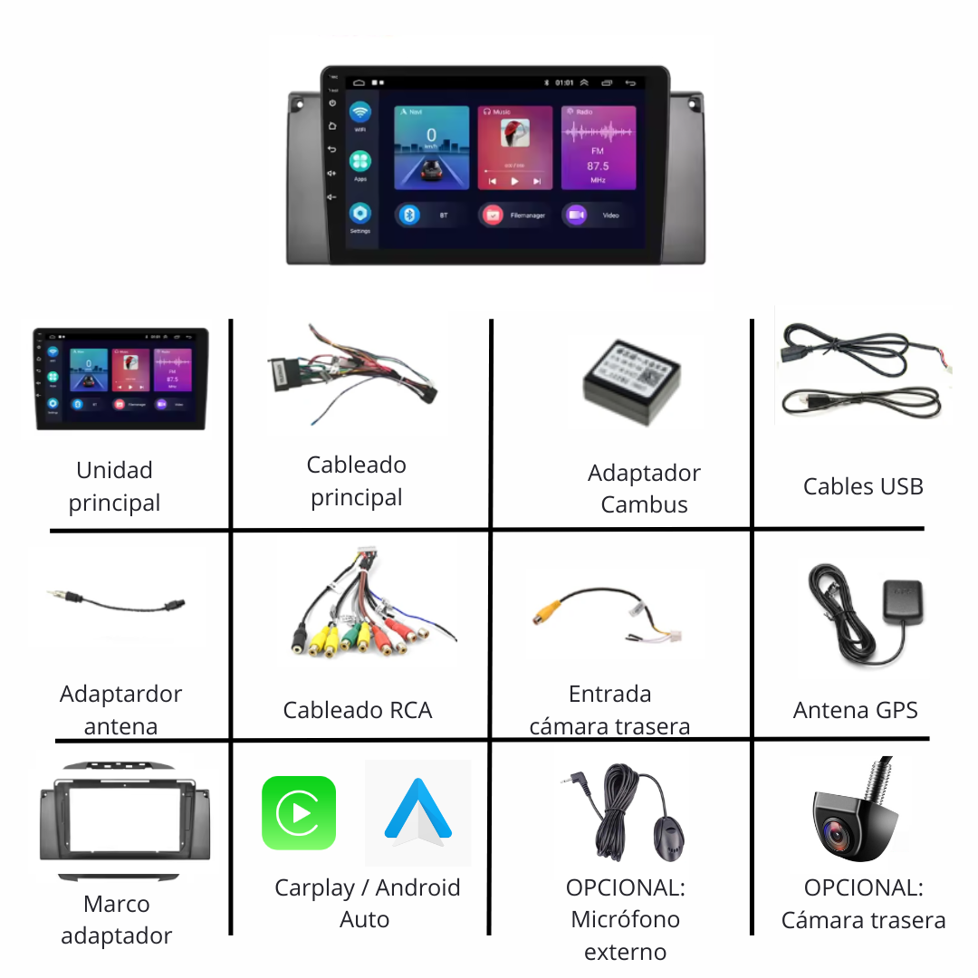 Pantalla Android BMW X5 E 53