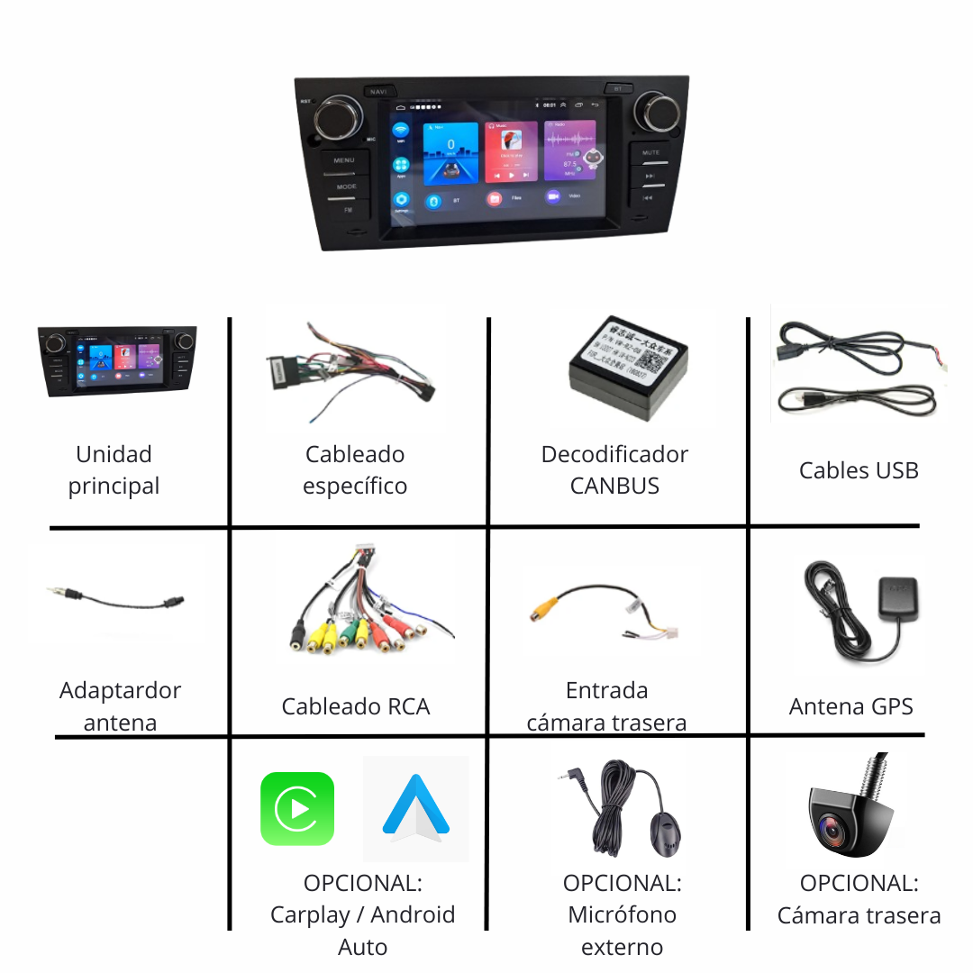 Pantalla BMW Serie 3 e90 / Radio Android