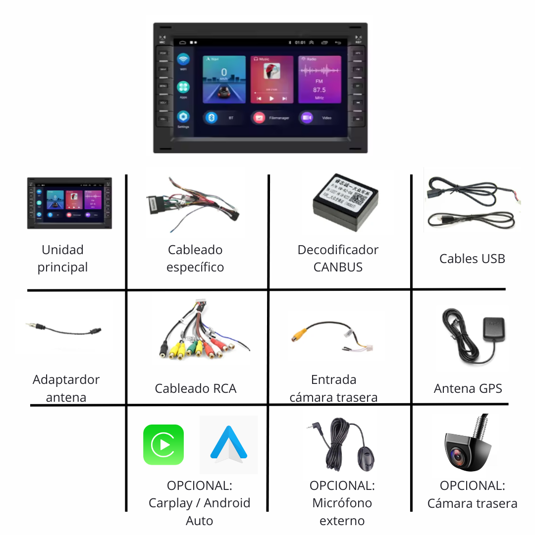 Radio Android Volkswagen Golf 4 / Seat Ibiza 6L