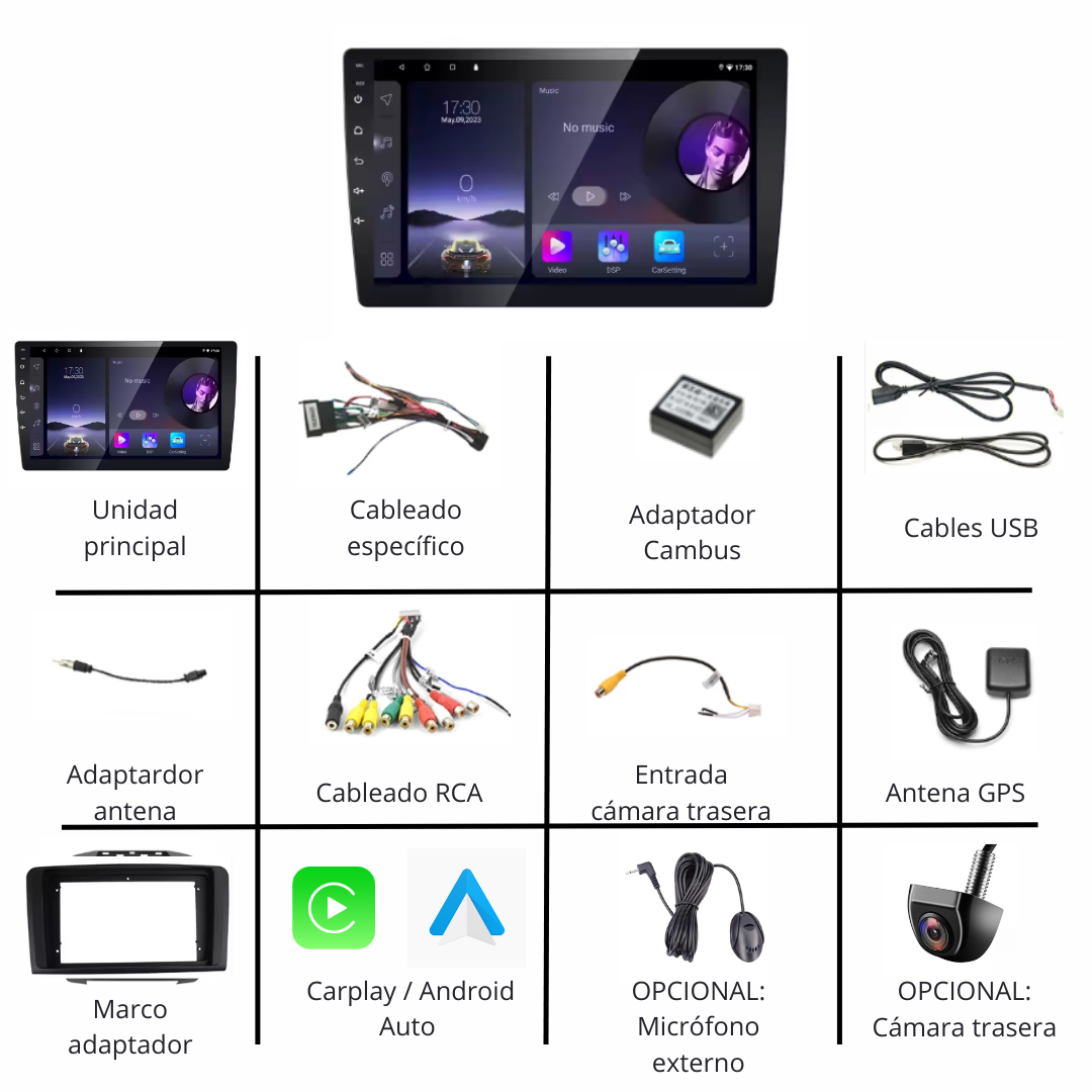 Pantalla Android Mercedes ML W164