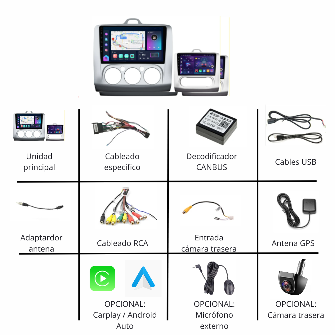 Pantalla Android Ford Focus mk2