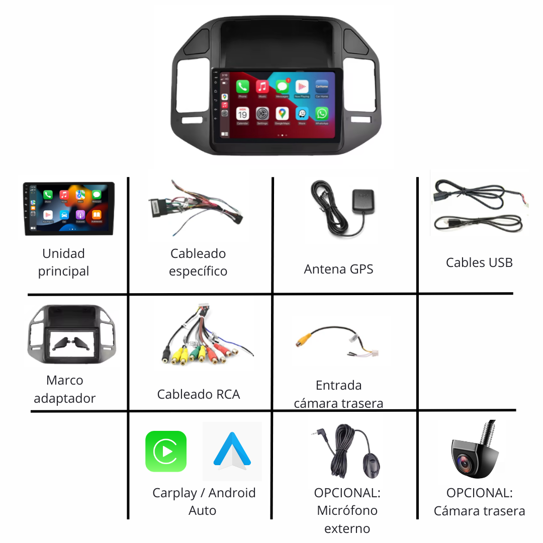 Radio Android para Mitsubishi Montero v60 CARPLAY